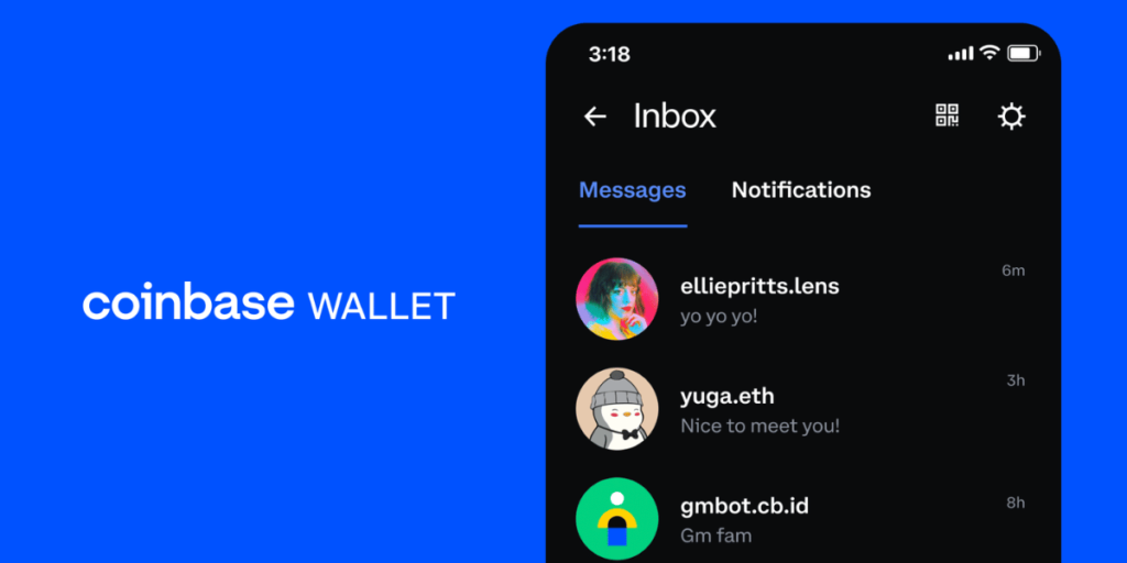 Coinbase Wallet launches messaging feature so users can interact directly on its platform