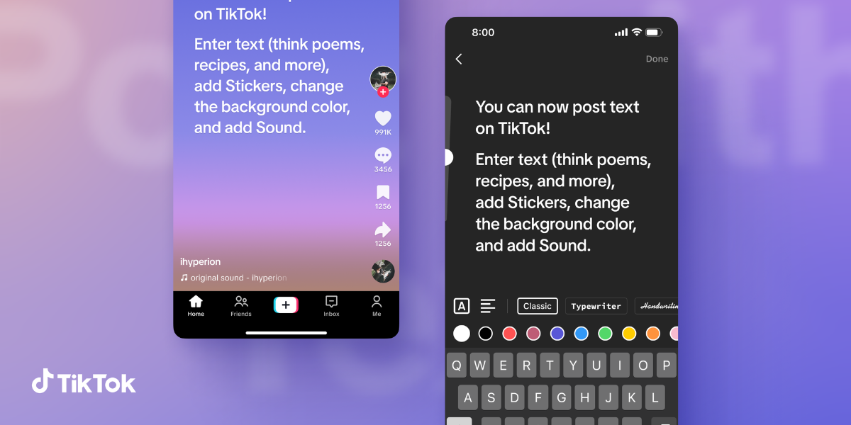 TikTok Introduces Text Posts Support